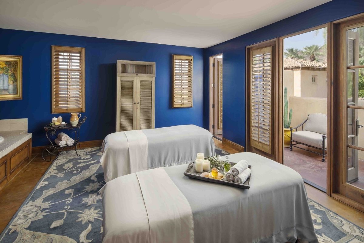 two beds in a room