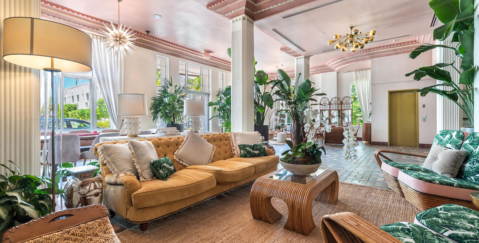 a room with a couch and a coffee table
