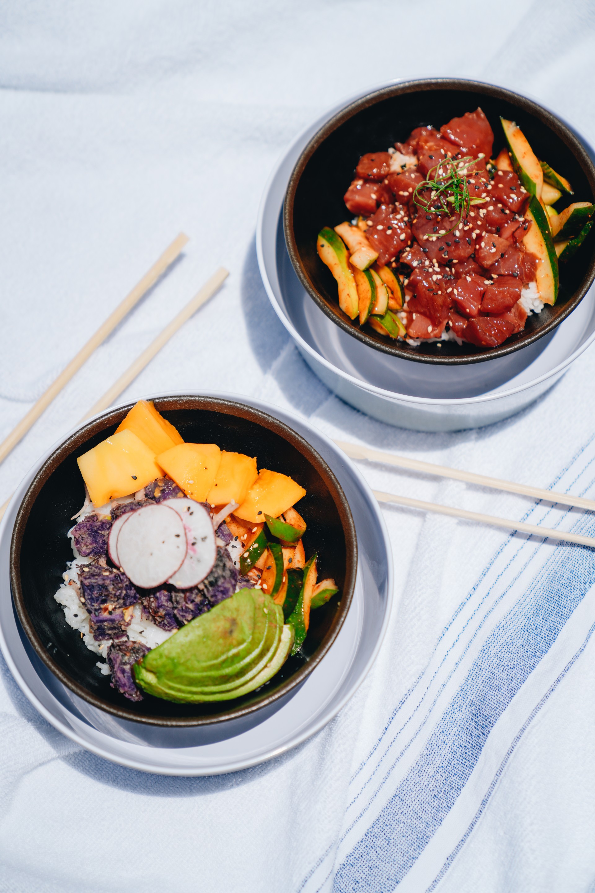 bowls of food on a table