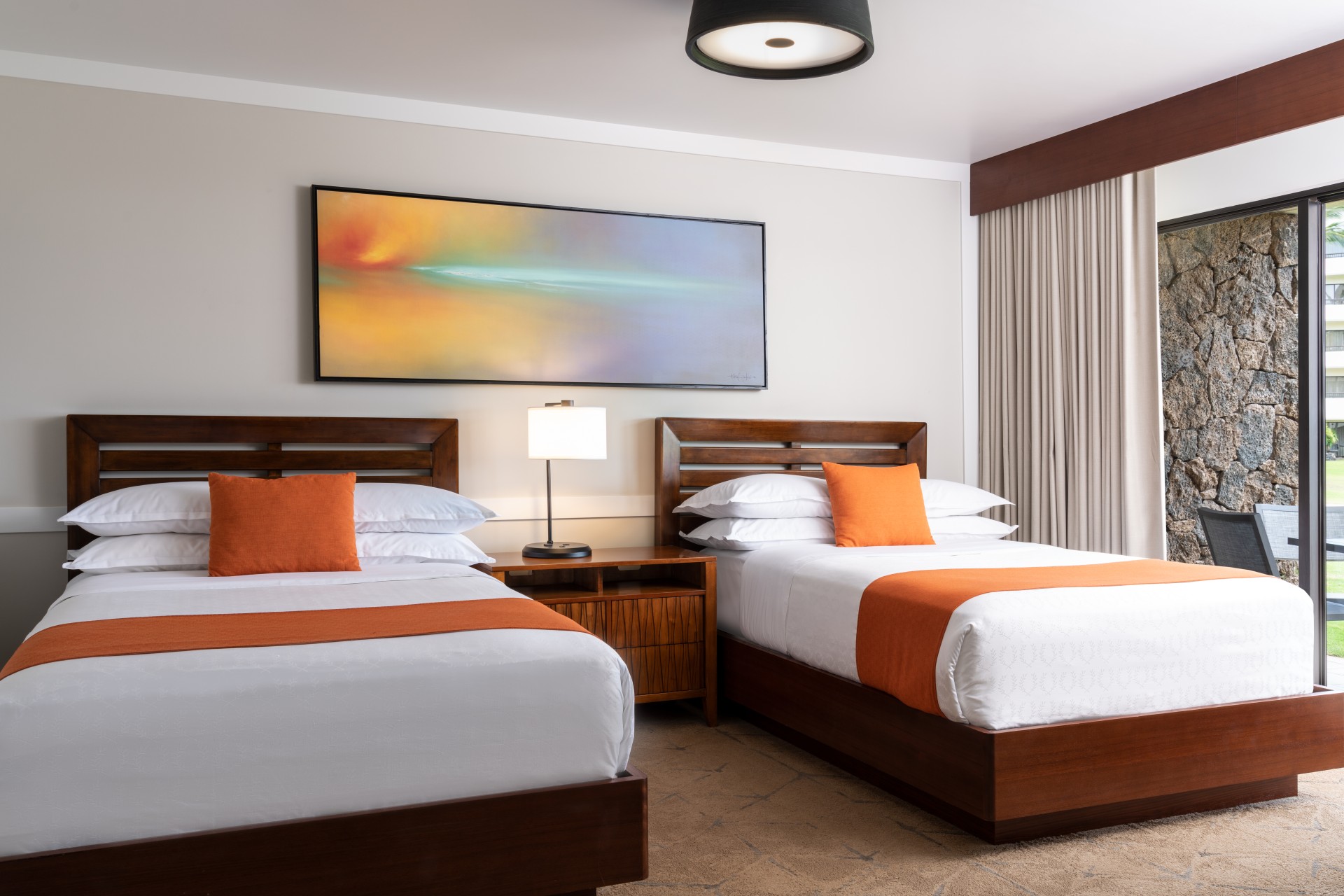 a room with two beds