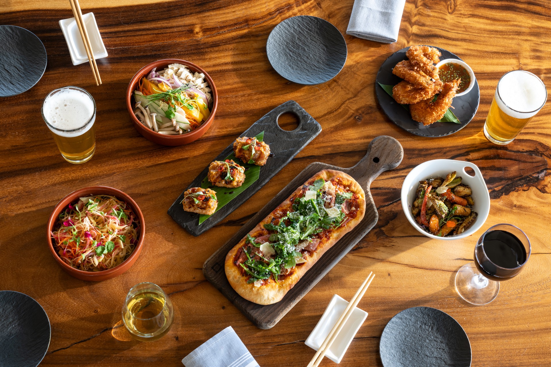 a table with food on it