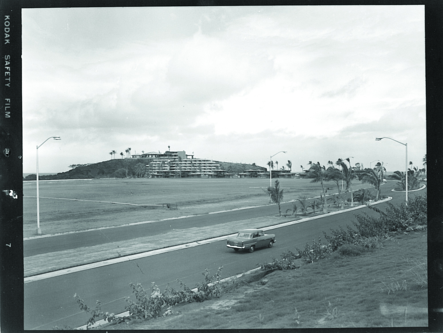 a car driving on a road