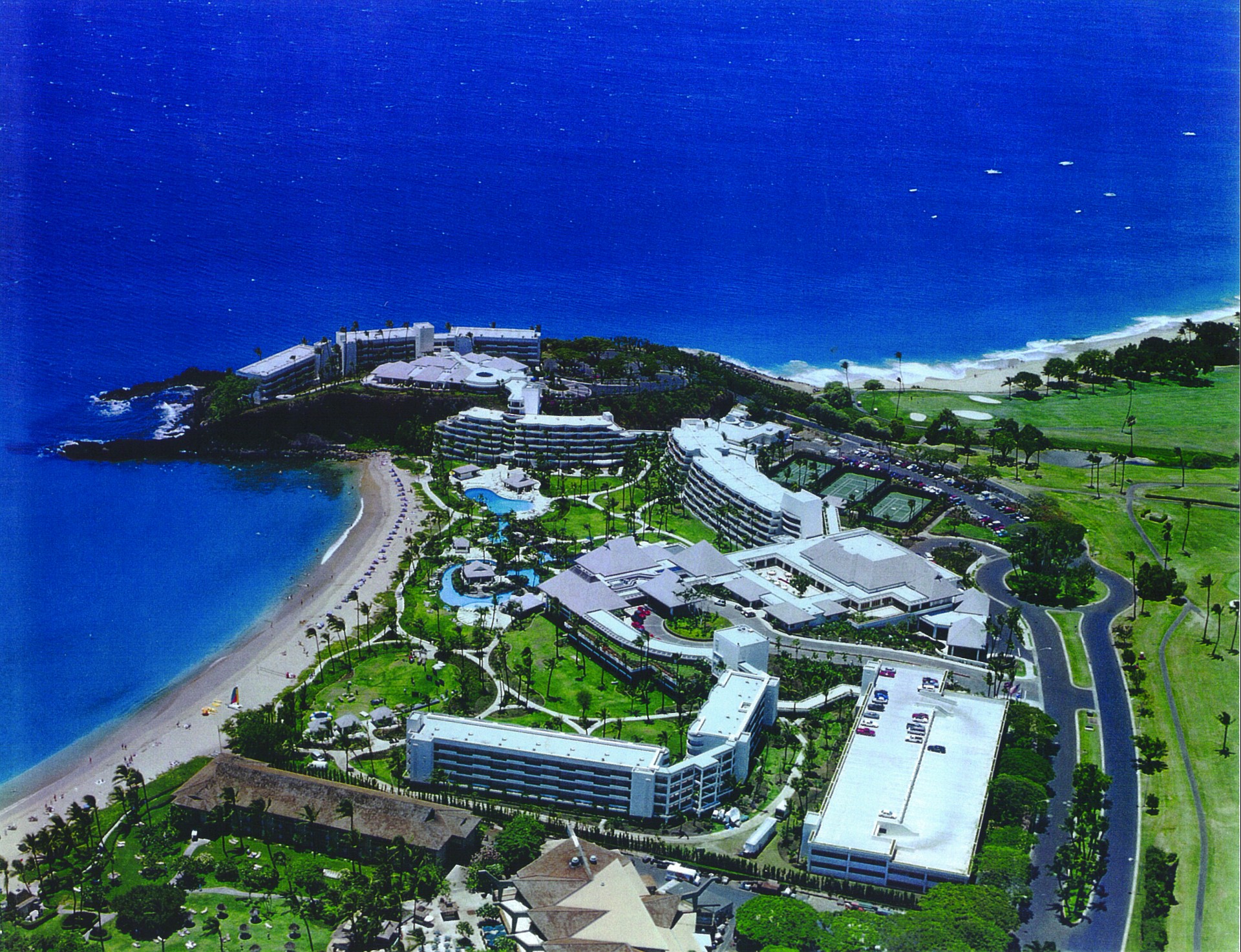 a aerial view of a resort