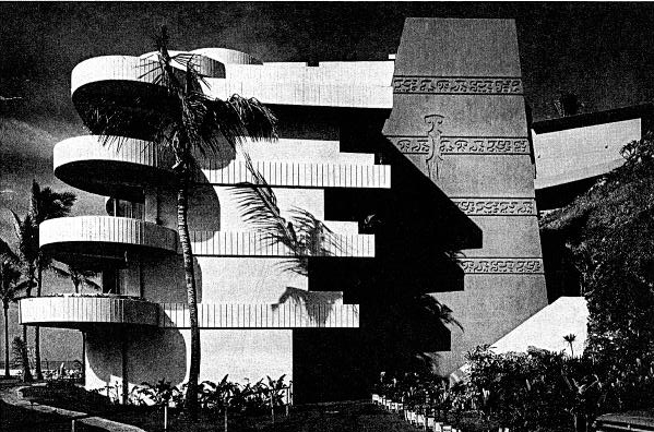 a building with a palm tree