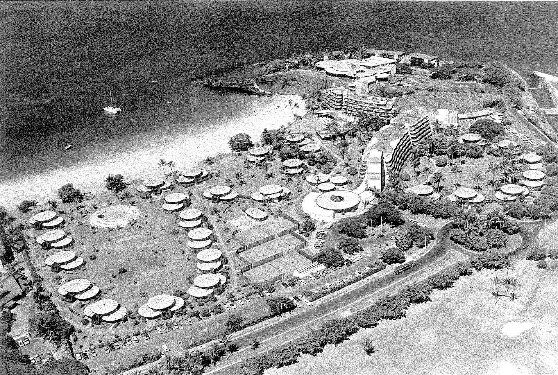 an aerial view of a resort