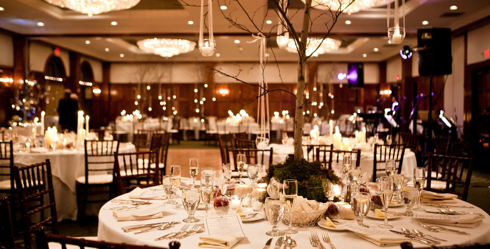 a table set for a wedding reception