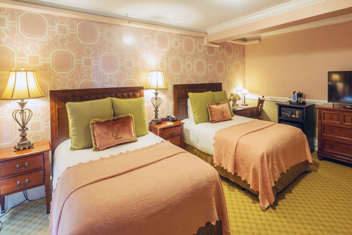 a room with two beds