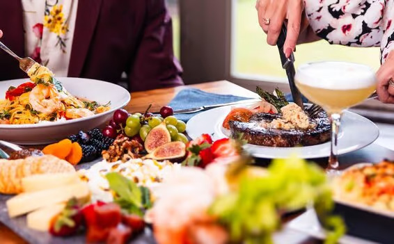 a table with food on it