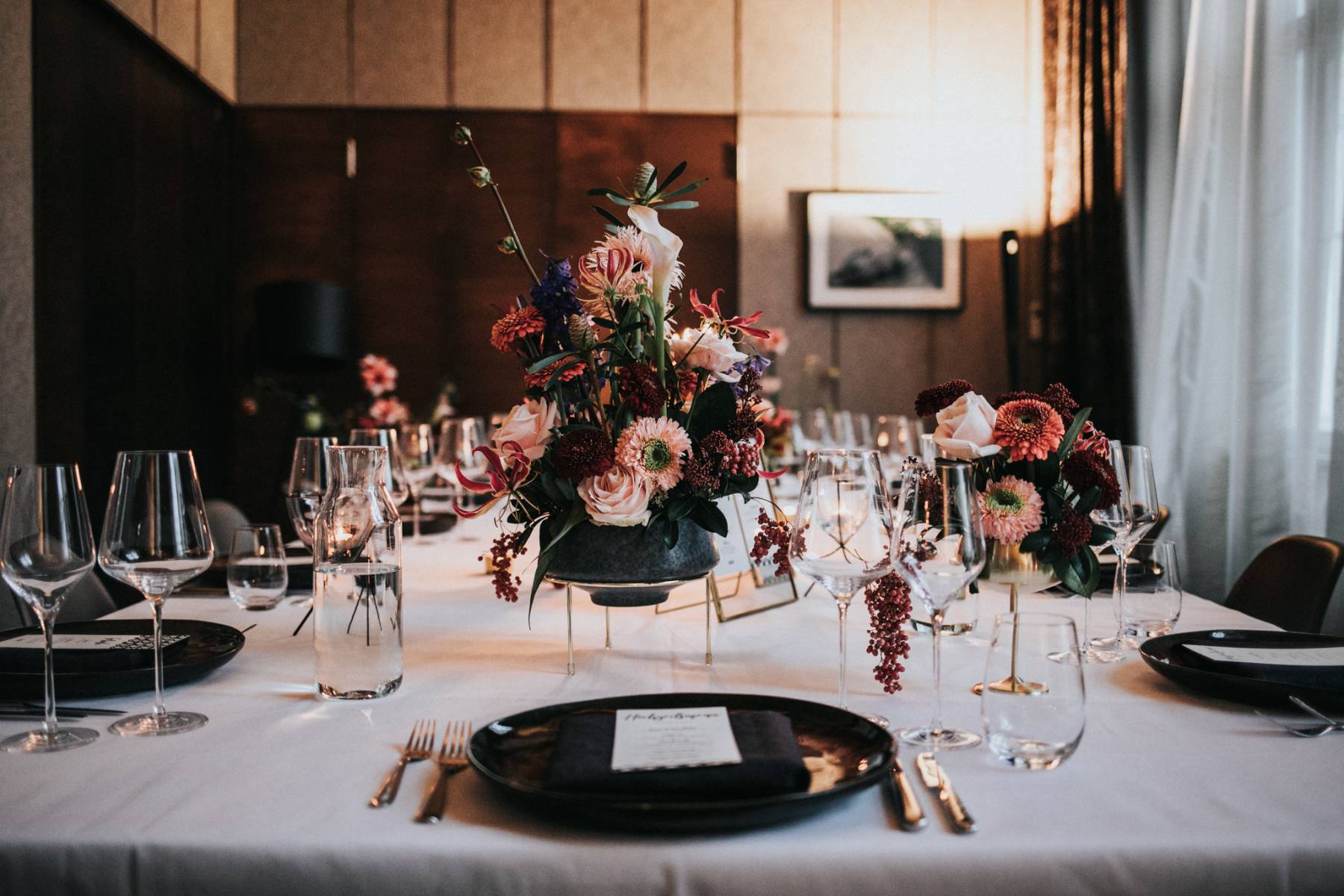 a table set for a dinner party