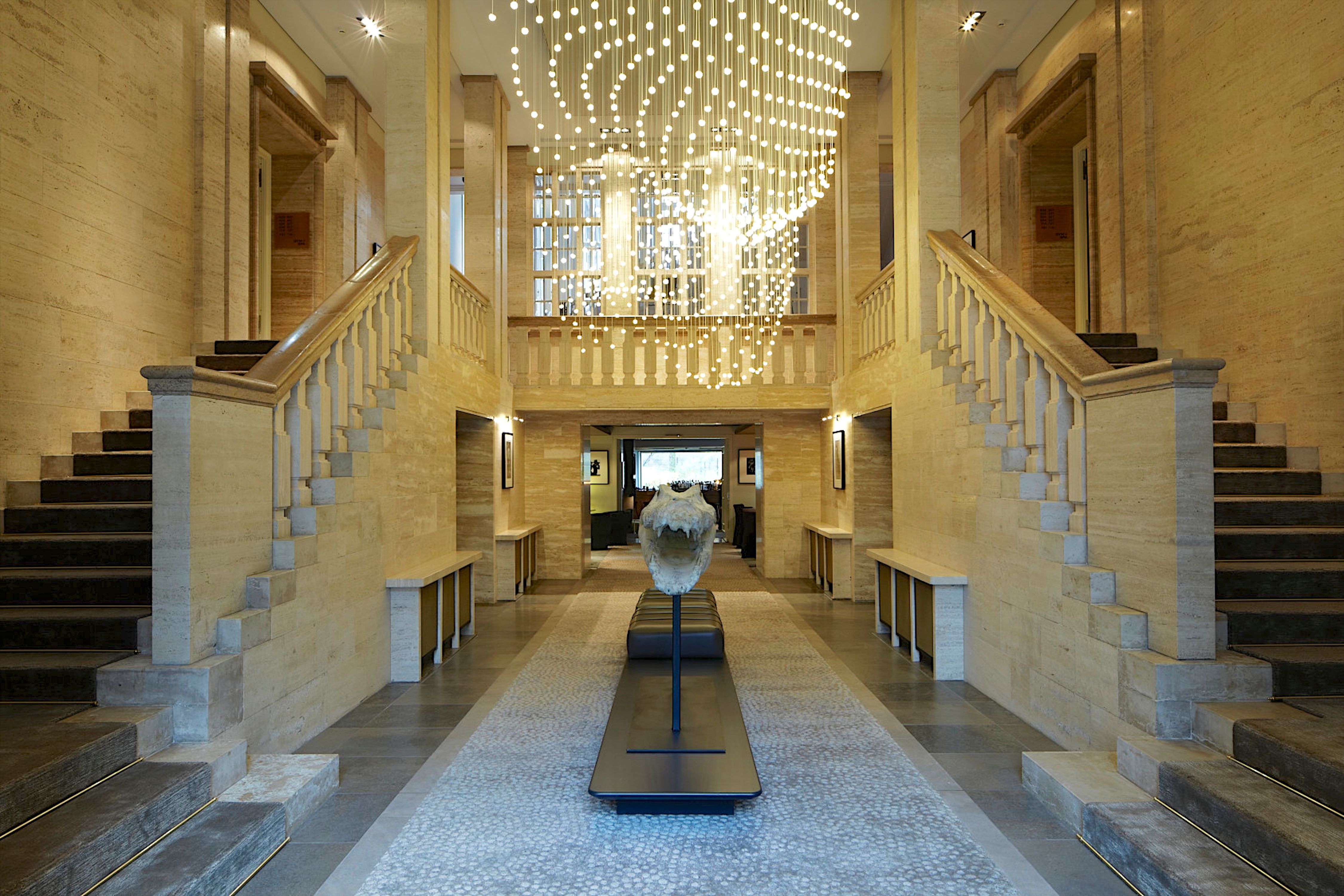 a large chandelier in a building