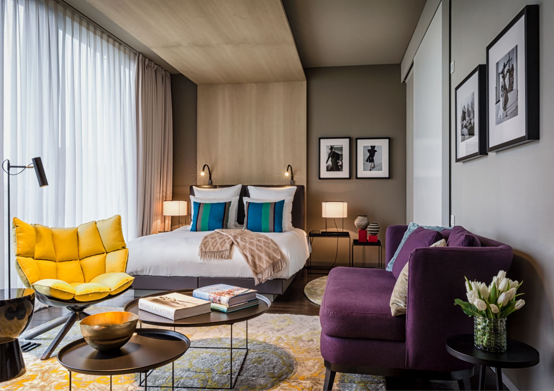 a room with a bed and a couch