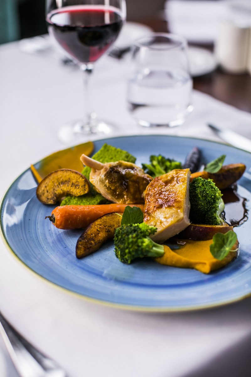 a plate of food on a table