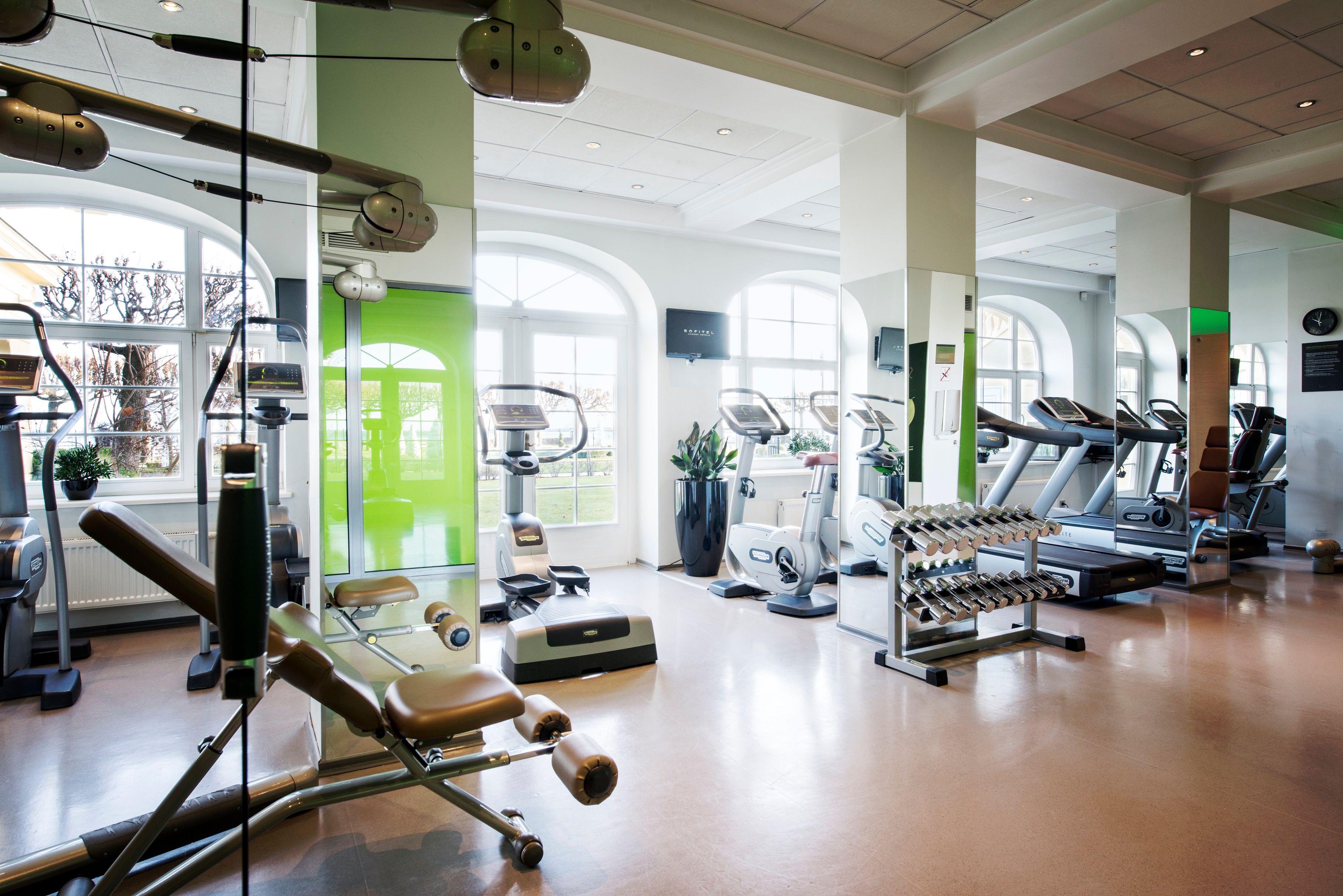 a room with exercise equipment