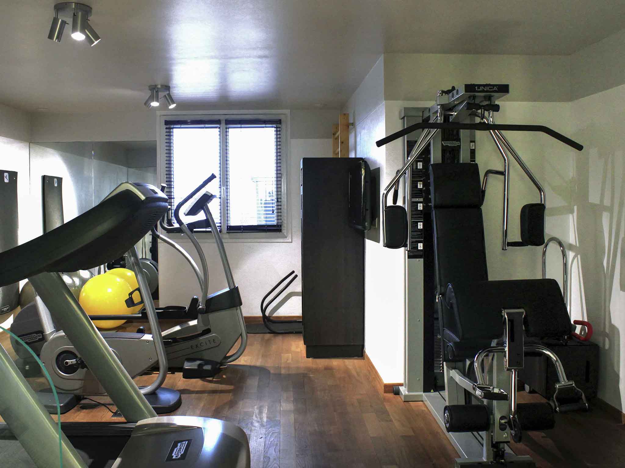 a room with exercise equipment