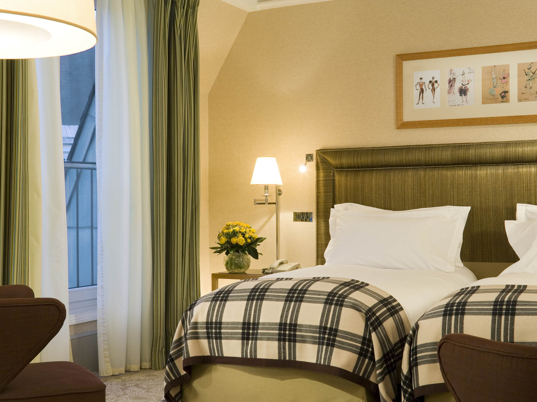 a bed in a hotel room