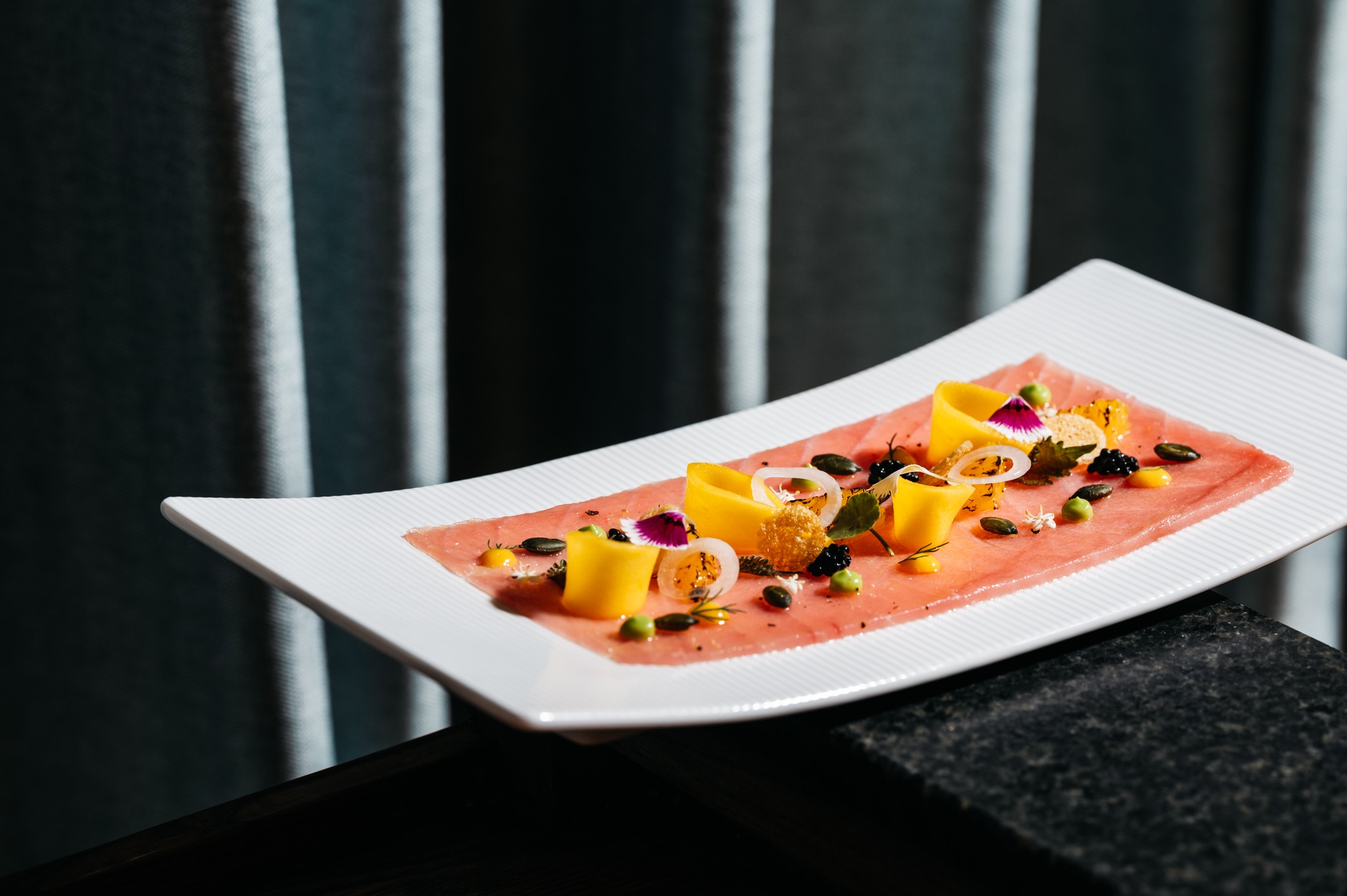 a plate of food on a counter