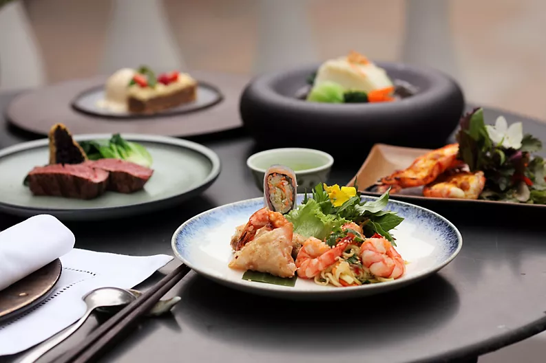 a plate of food on a table