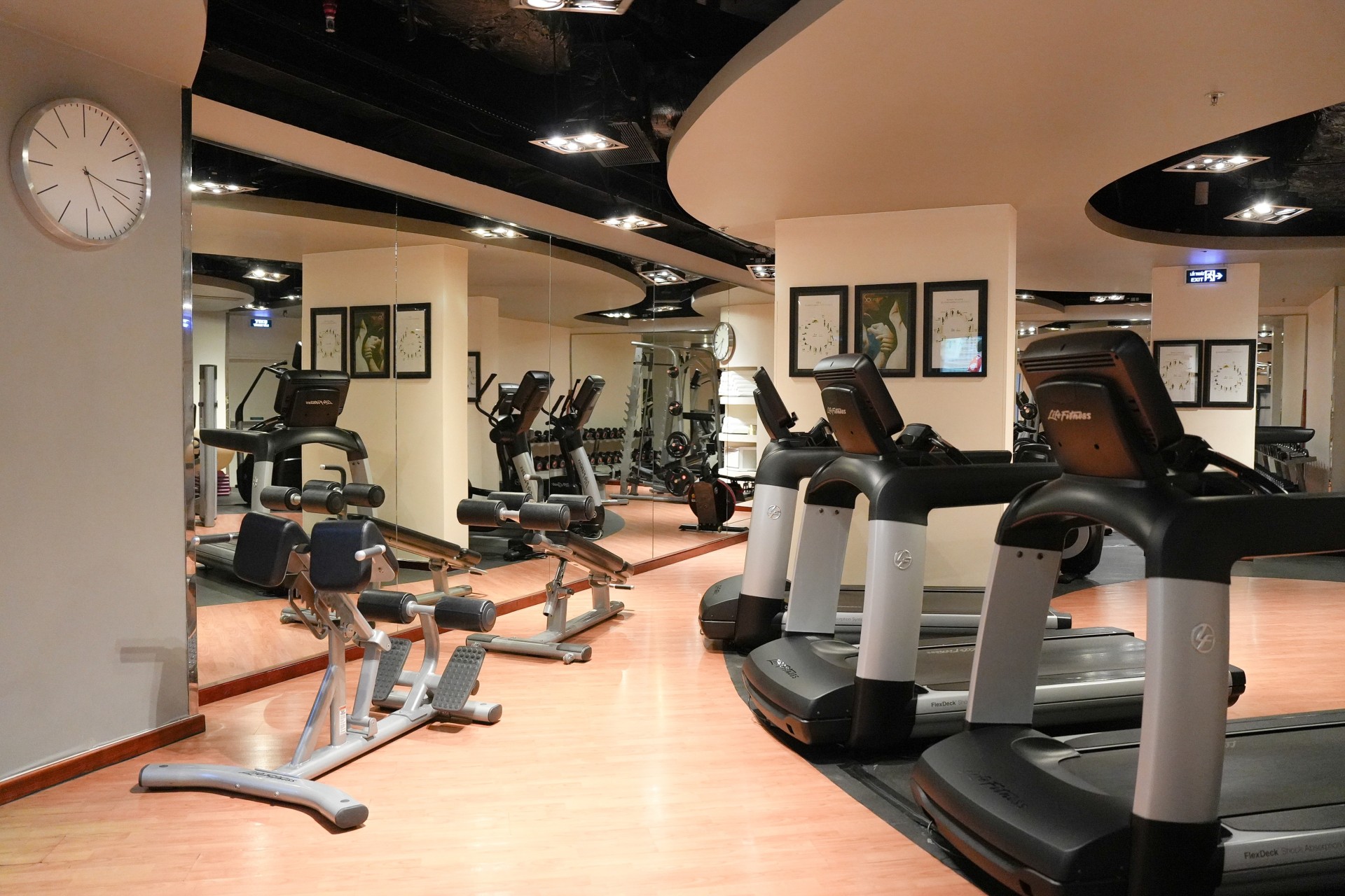 a room with exercise equipment