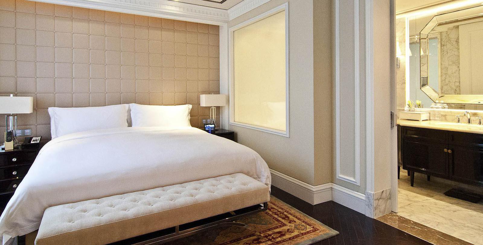 a bed in a room