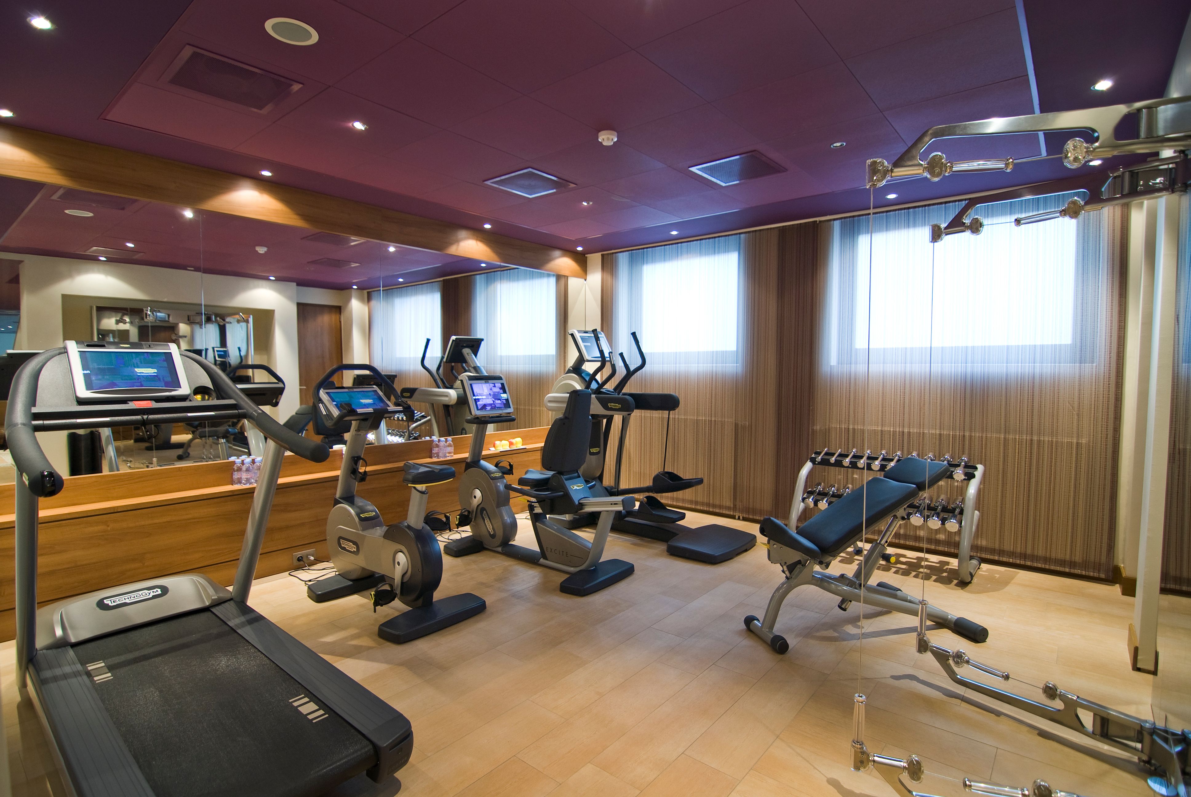 a room with exercise equipment