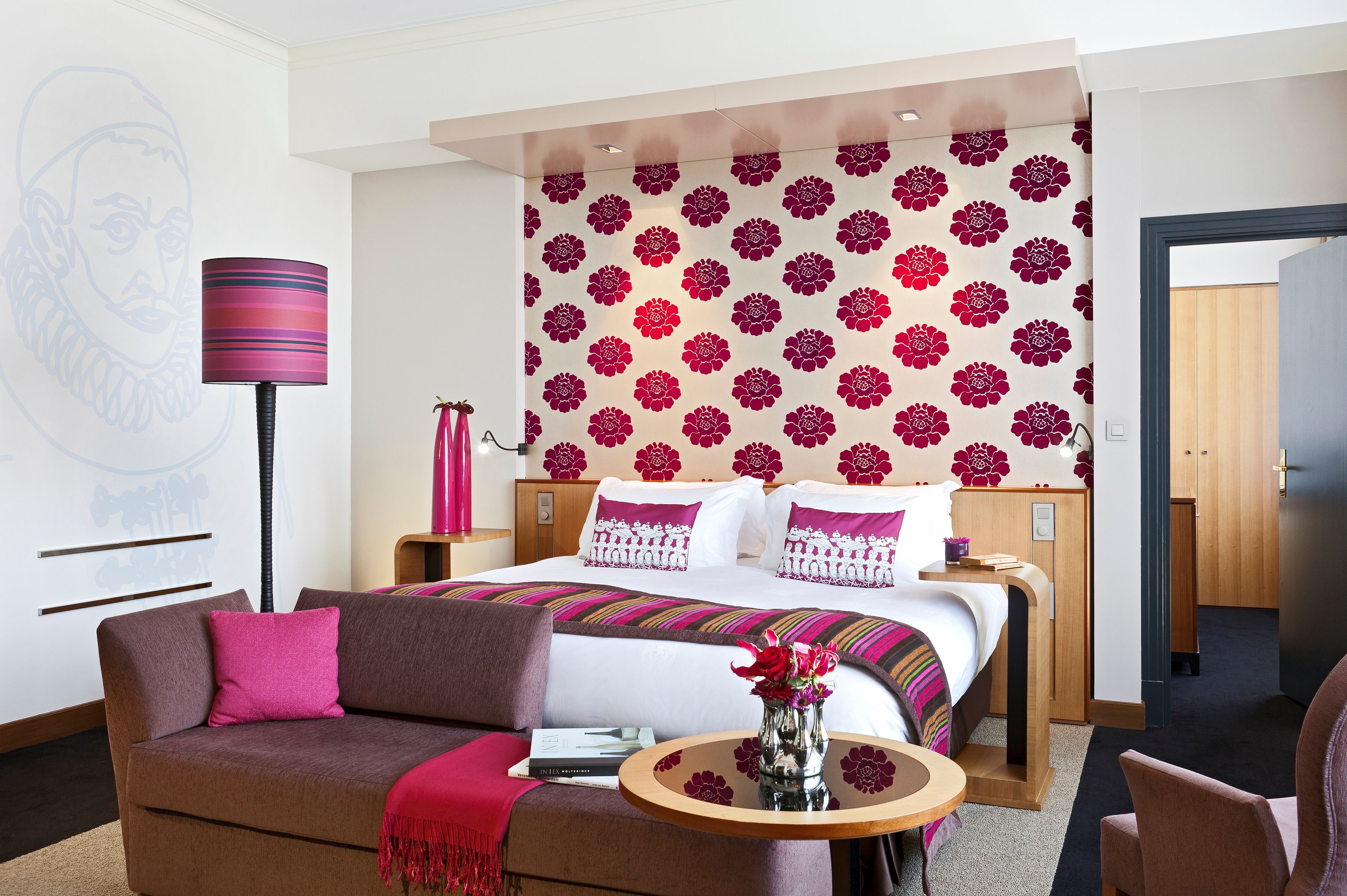 a room with a bed and a couch