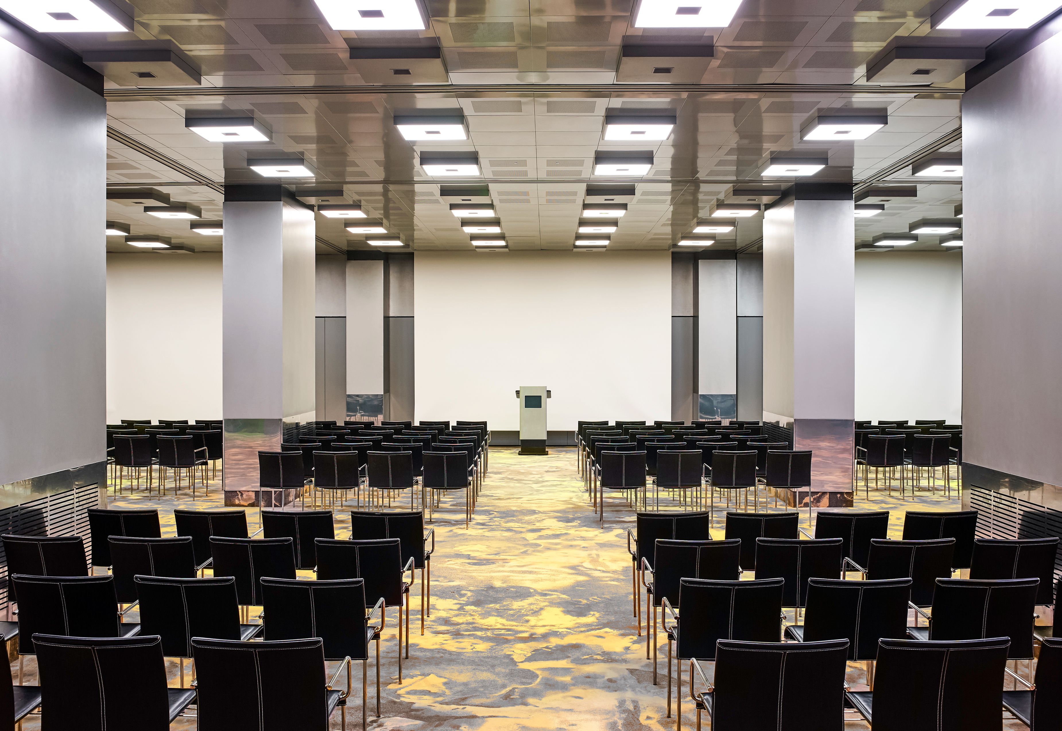 a room with many chairs