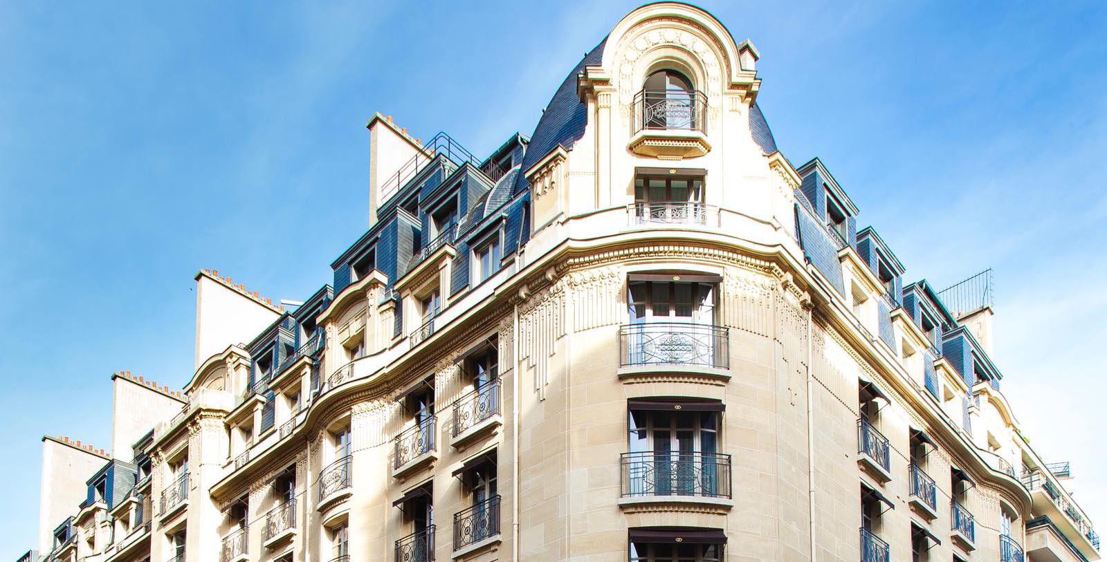 a building with a blue roof