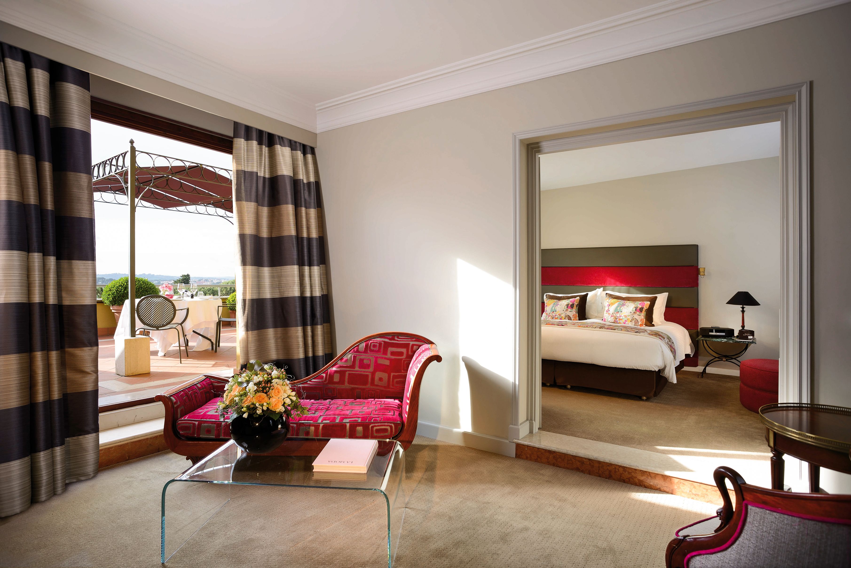 a room with a bed and a chair