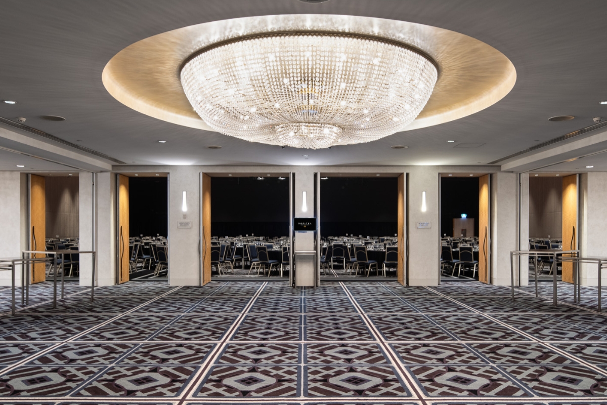 a large chandelier in a room