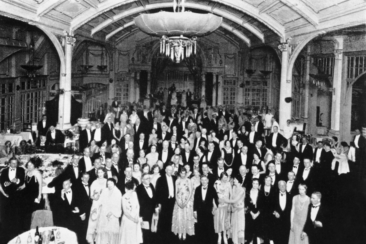 a group of people in a room