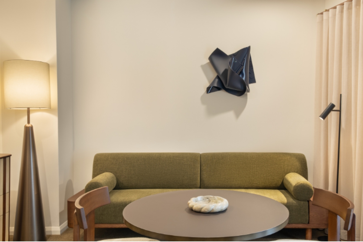 a couch and a table in a room