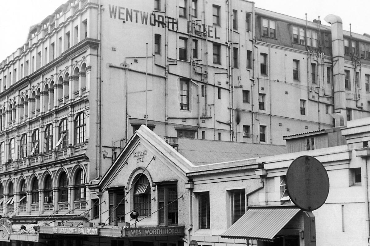 a building with a sign on the side