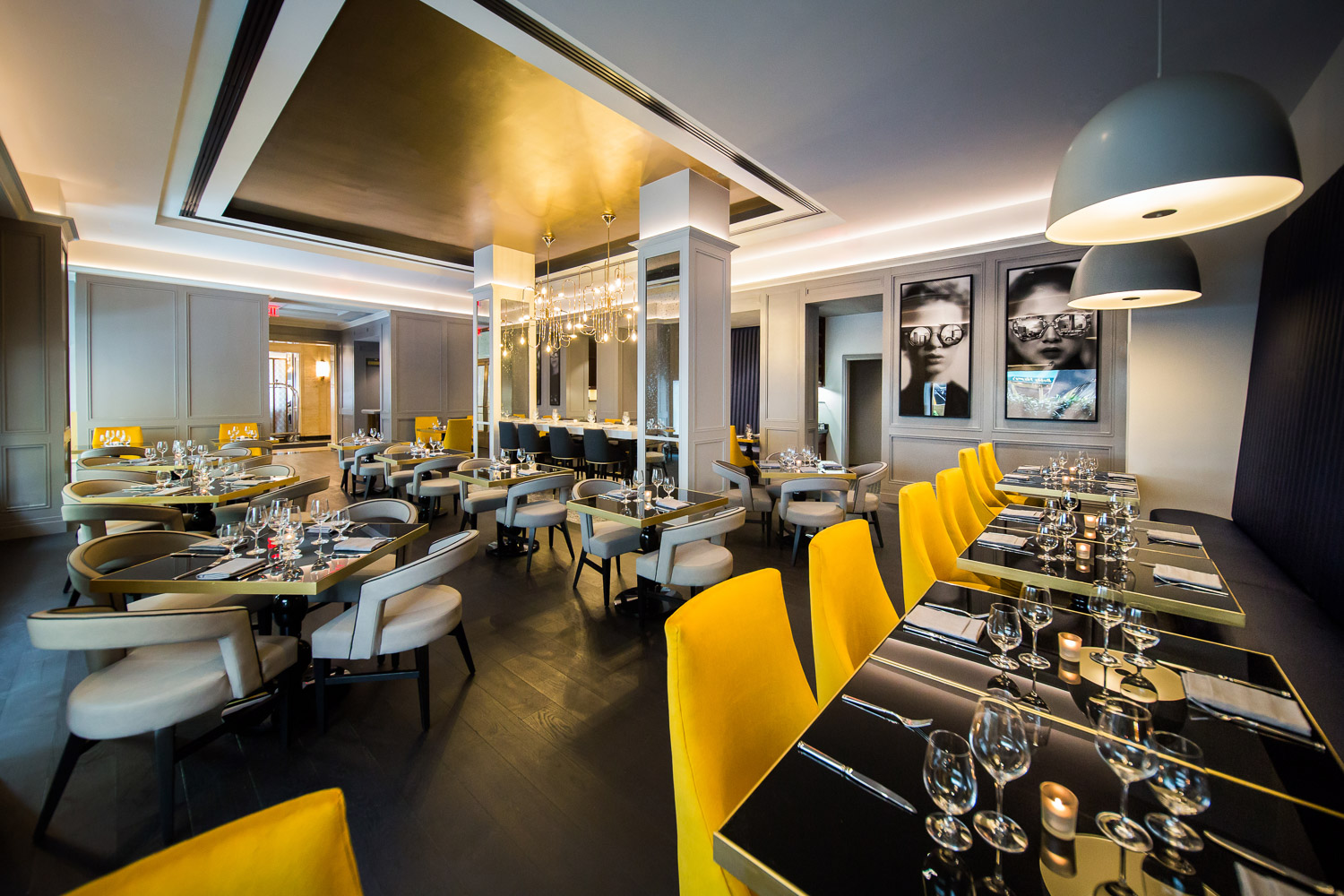 a restaurant with tables and chairs