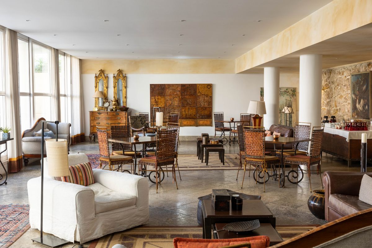 a room with furniture and chairs
