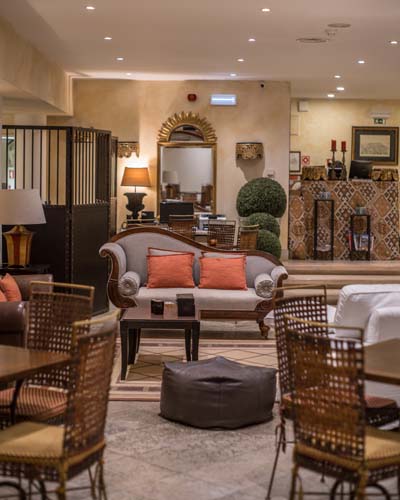 a room with furniture and a table