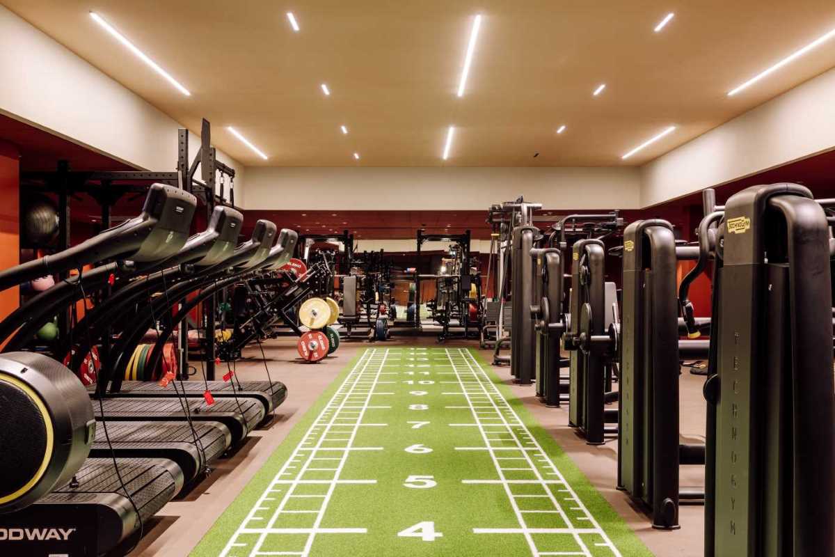 a gym with exercise equipment
