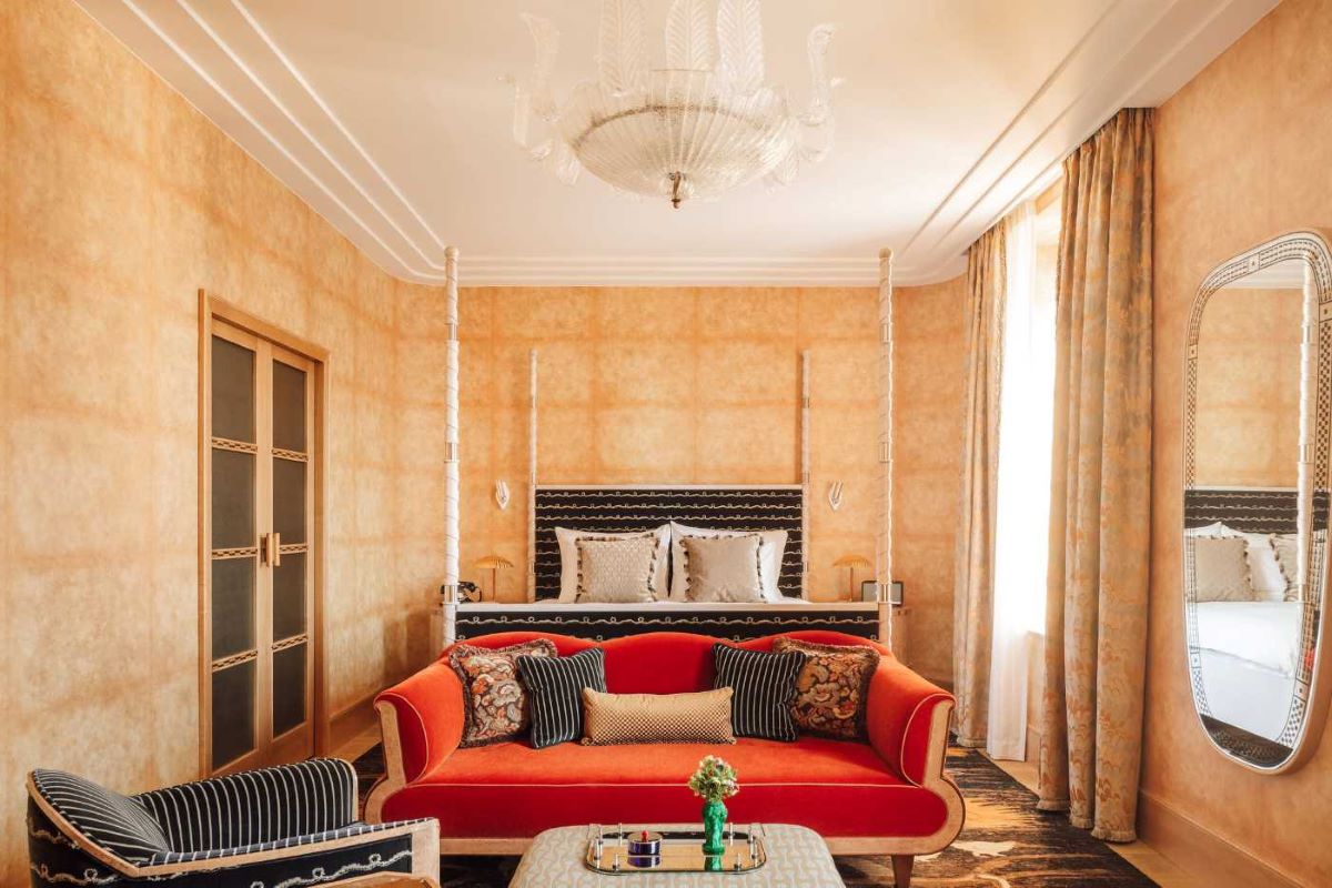 a room with a bed and a couch