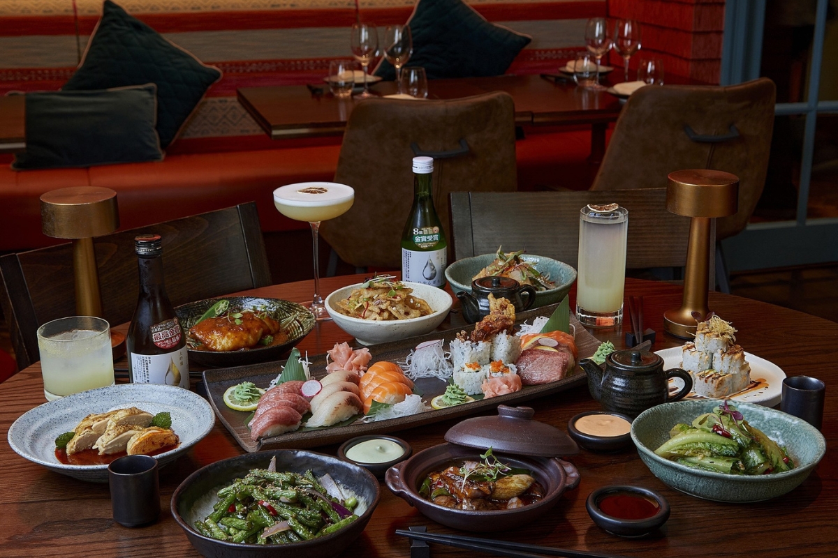 a table with food on it