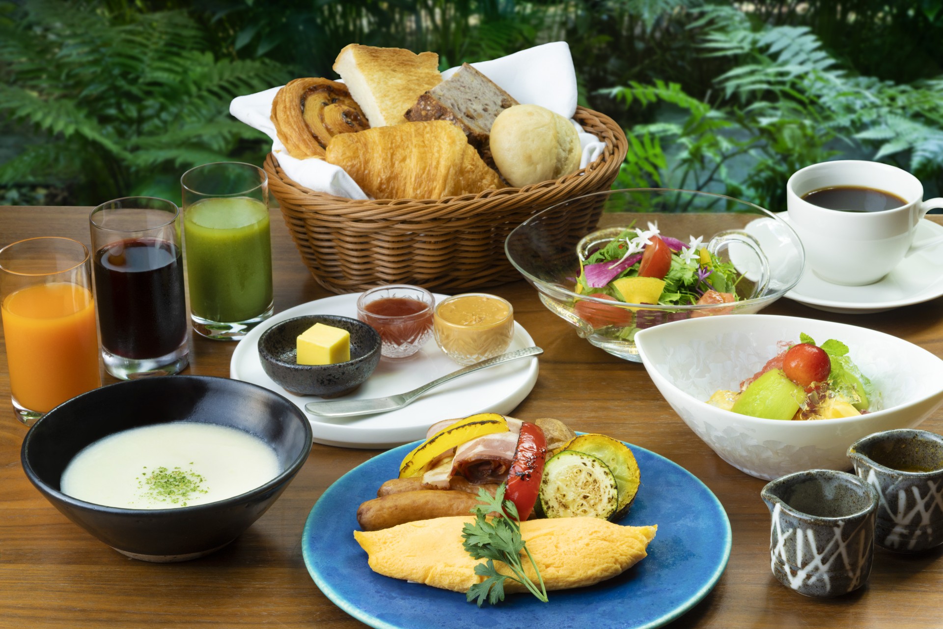 a table with food on it