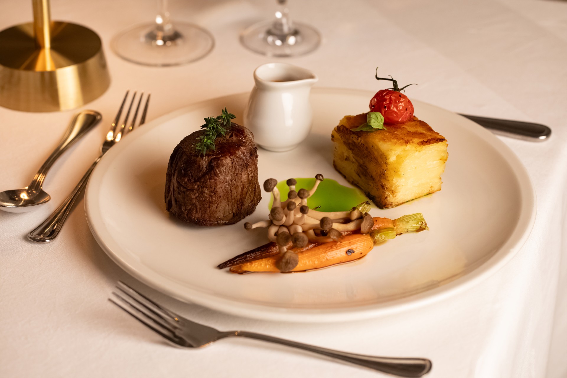 a plate of food on a table