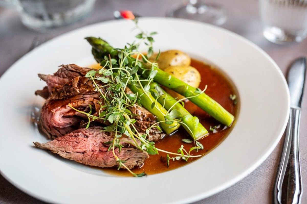 a plate of food with vegetables