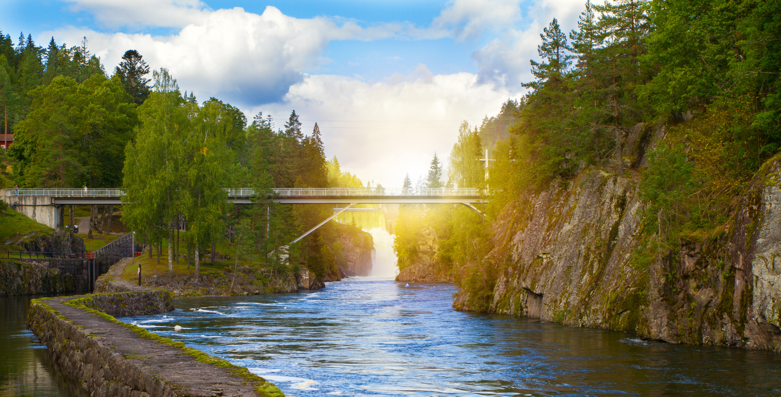 a bridge over a river