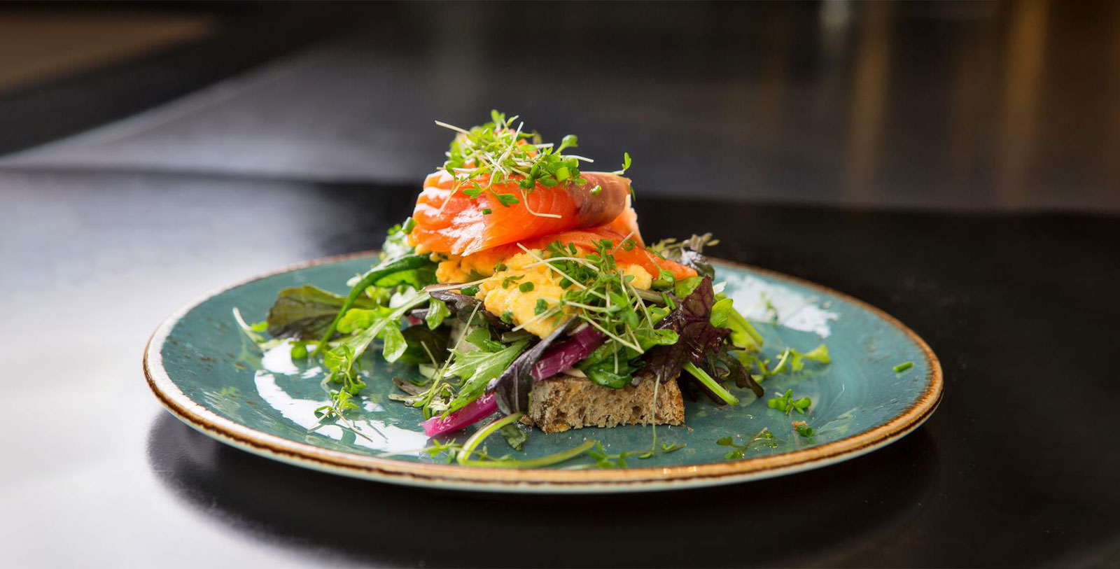 a plate of food on a table