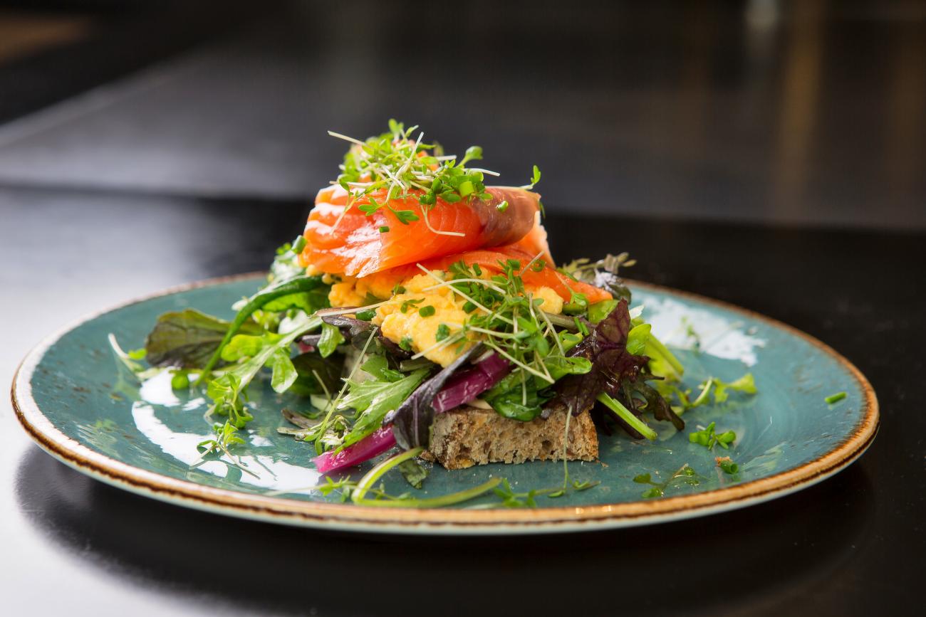 a plate of food on a table