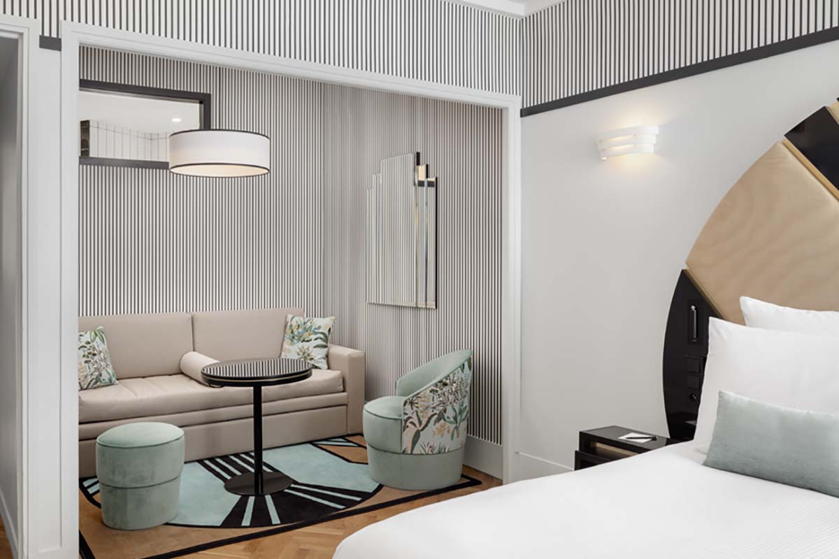 a room with a bed and a couch