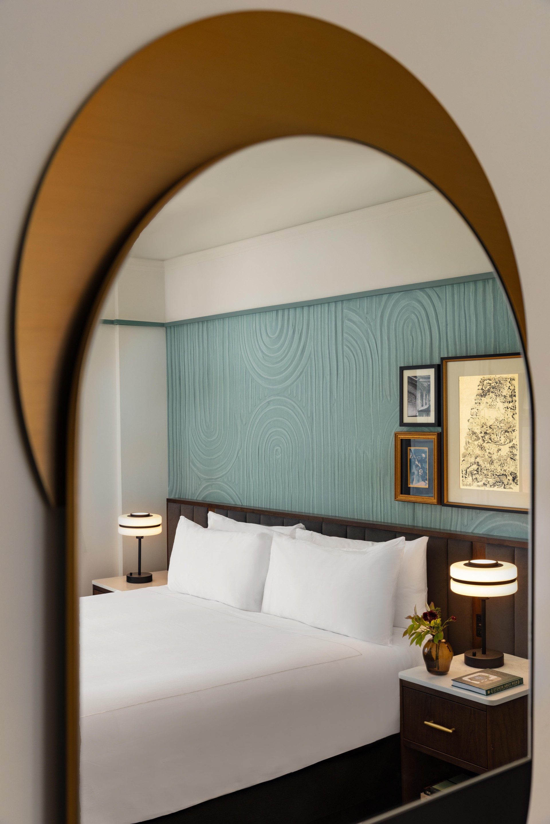 a mirror of a bed