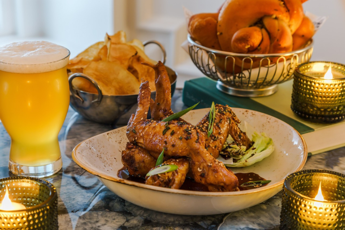 a plate of food on a table