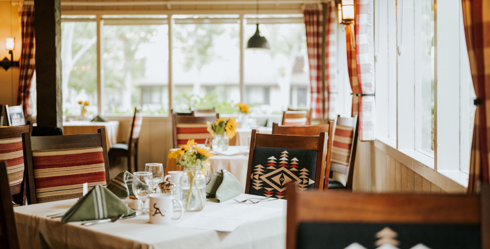a table set for a restaurant