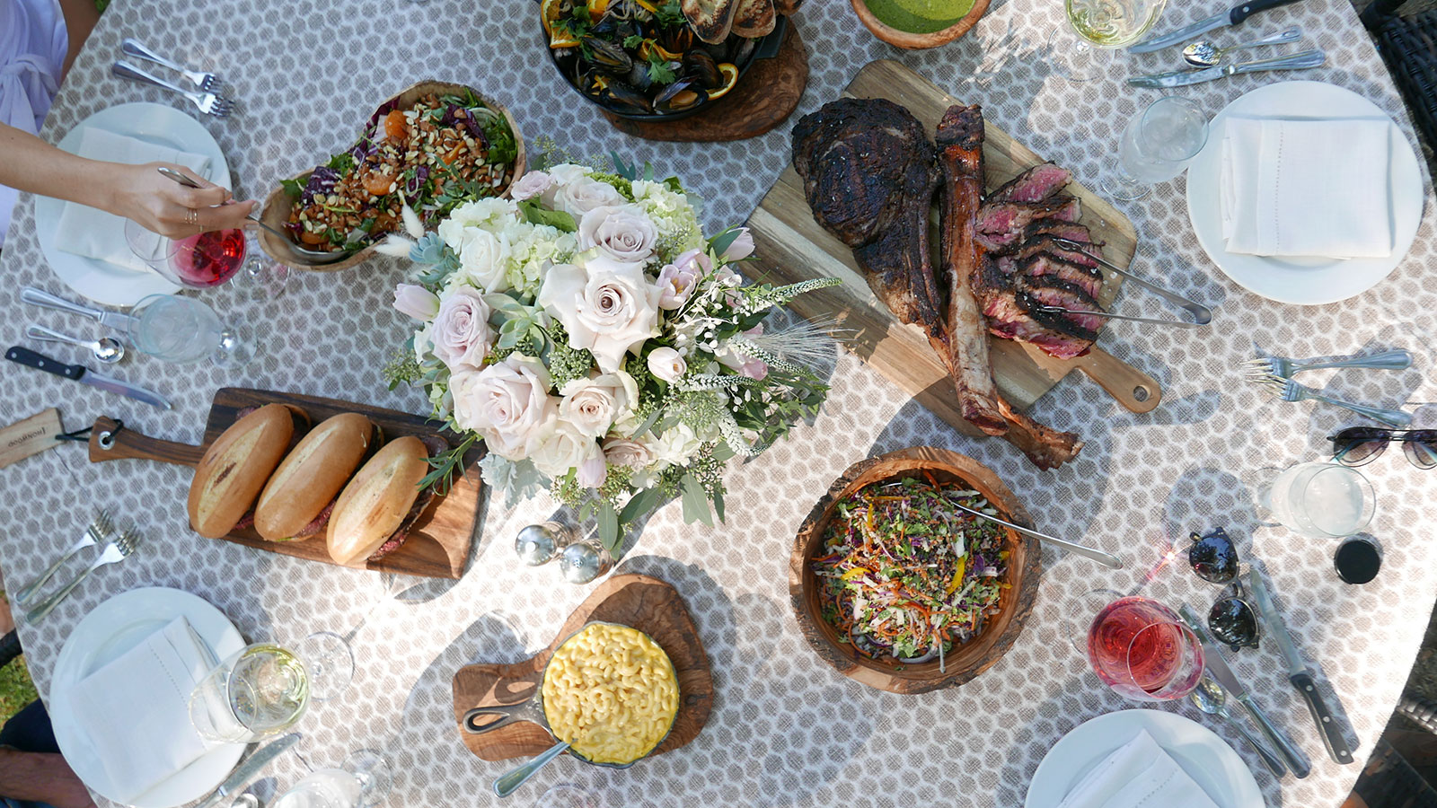 a table with food on it