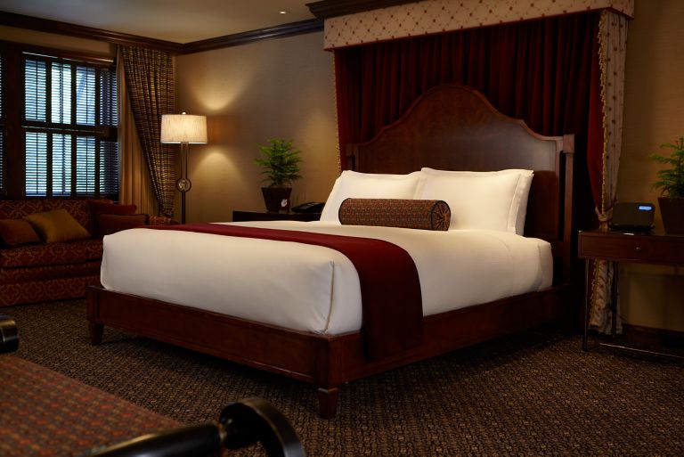 a bed in a room